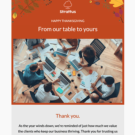 From Our Table to Yours Thanksgiving Business eCard